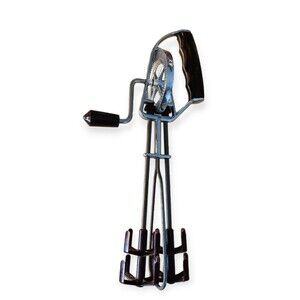 Vintage Maynard Egg Beater Manual Hand Mixer Double Nylon Beaters Brown Handle